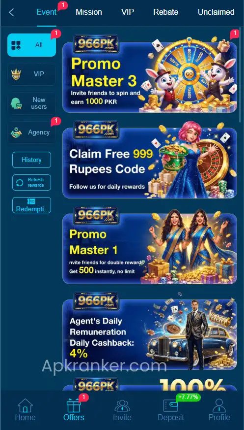 966 PK Game Apk Play Casino, Enjoy Sports and Win Real Money Daily